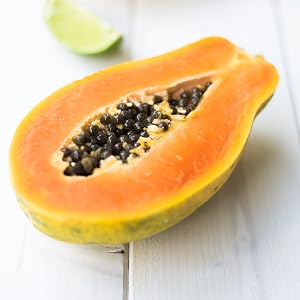 Papaya on wooden table